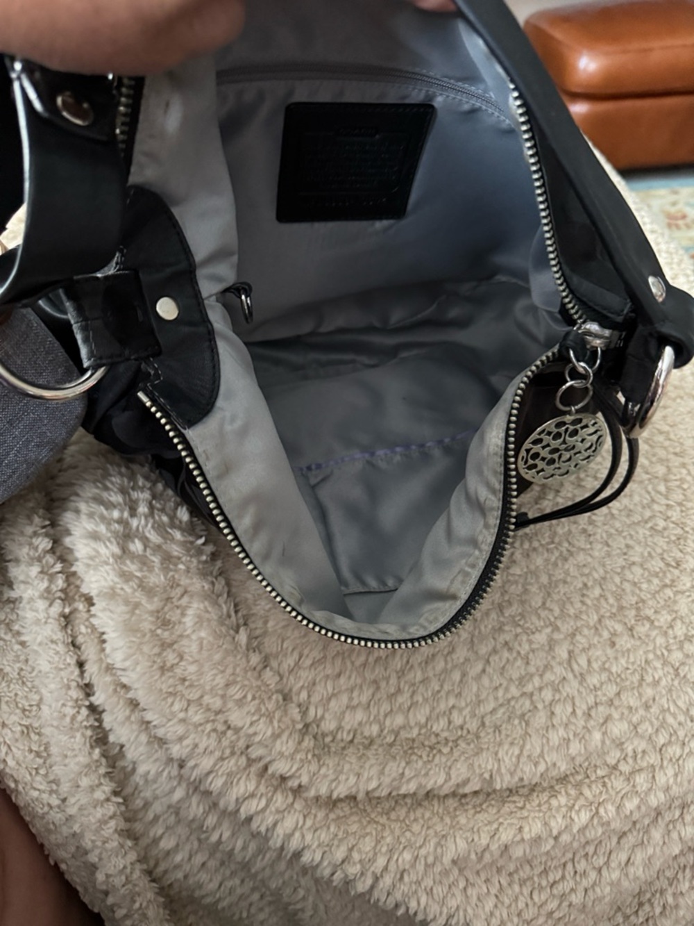 Coach Black Signature Jacquard & Leather Shoulder Hobo - Picture 2 of 10